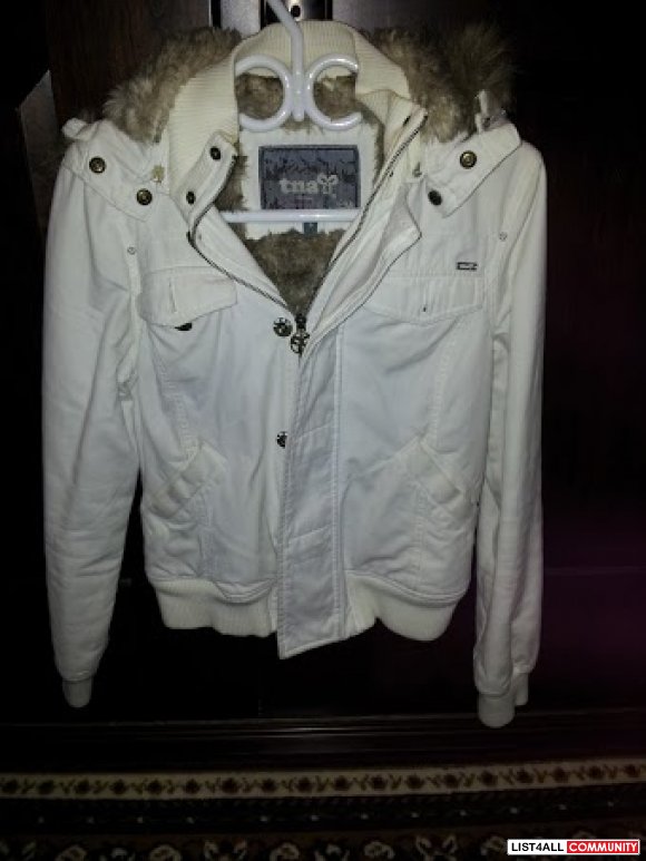 TNA CANVAS JACKET WITH FUR - CREAM - ARITZIA :: guccimama :: List4All