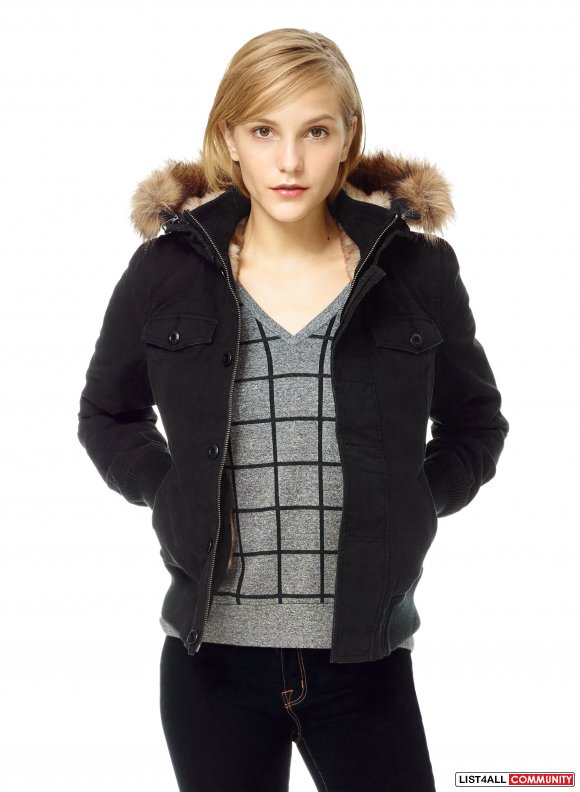 TNA CANVAS JACKET WITH FUR - CREAM - ARITZIA :: guccimama :: List4All