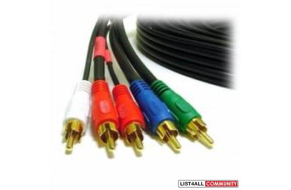 6FT 5-RCA Component Video/Audio Coaxial Cable (RG-59/U) brand new in u