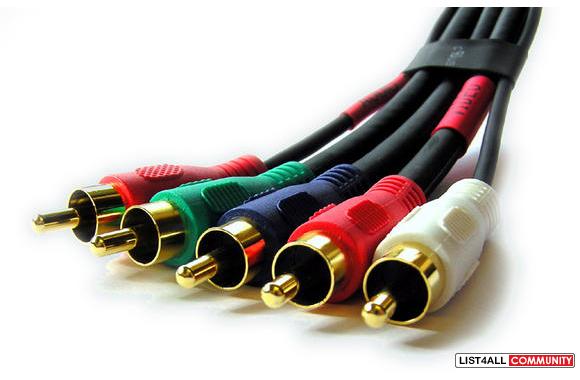 6FT 5-RCA Component Video/Audio Coaxial Cable (RG-59/U) brand new in u
