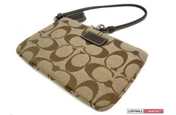 coach wristlets brown