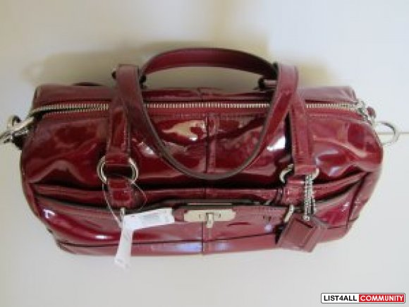 Coach "Chelsea" Patent Leather satchel in "Wine" (burgundy)