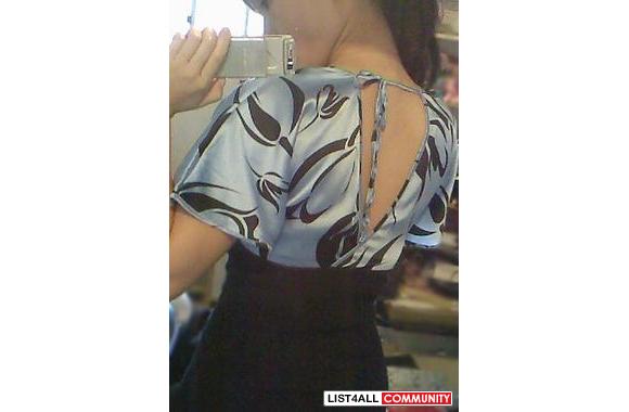 Bebe blue silk topsize XSdry cleaned and well take