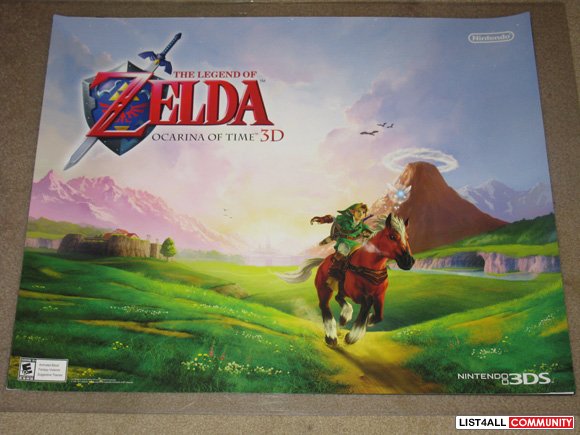 The Legend Zelda: Ocarina of Time 3DS Promotional Game Poster