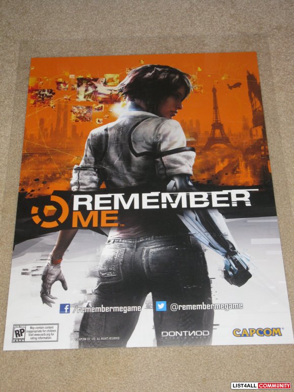 Remember Me Game Poster Capcom Promo Swag PAX Prime 2012 *