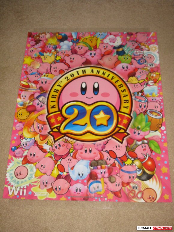 Kirby 20th Anniversary Poster Nintendo Promo PAX Prime 2012 *