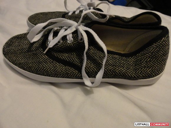 Grey & Black wool Canvas shoes