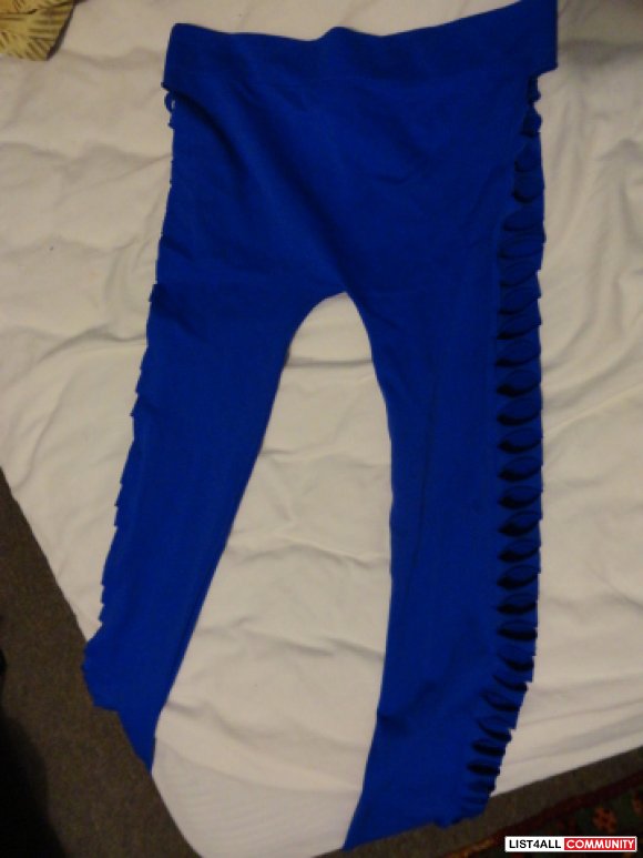 Tights with slits/holes on the sides - AVAILABLE IN BLUE, PURPLE, & RE