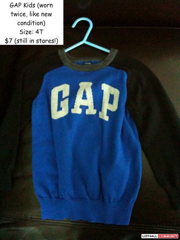 GAP Kids sweater for boys - like new condition - Size 4T