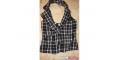 plaid halter buttonup vest