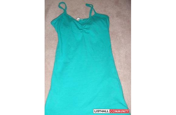 ..TURQUOISE SPAGHETTI STRAP TANK..brand newsize S