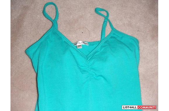 ..TURQUOISE SPAGHETTI STRAP TANK..brand newsize S