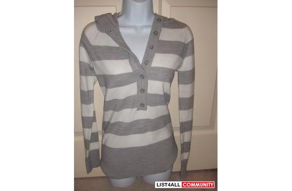 ..GREY &WHITE STRIPED SWEATER..brand new, exce