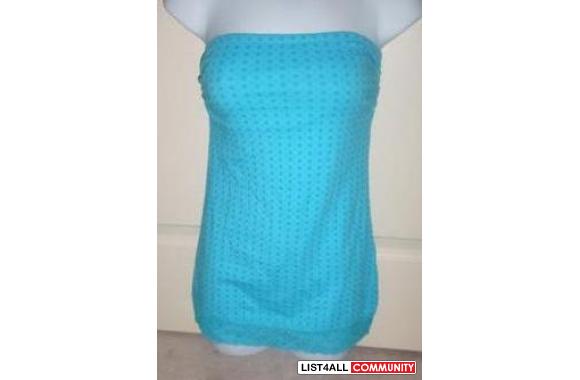 .. BLUE POLKA DOTS TUBE TOP..brand new bought from