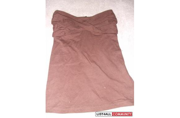 .. BROWN CROSSOVER TUBE TOP..very cute topbrand ne