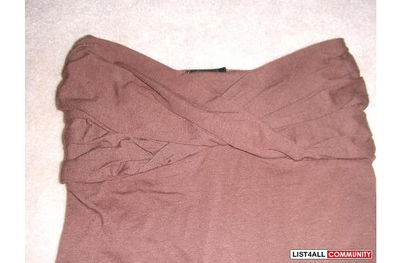 .. BROWN CROSSOVER TUBE TOP..very cute topbrand ne