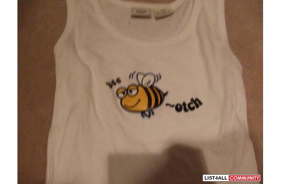 ..BEE-OTCH TEE..adorable brand new tank topsize M/