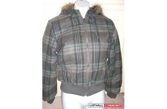..BLUE & GREY PLAID JACKET..brand new bought f