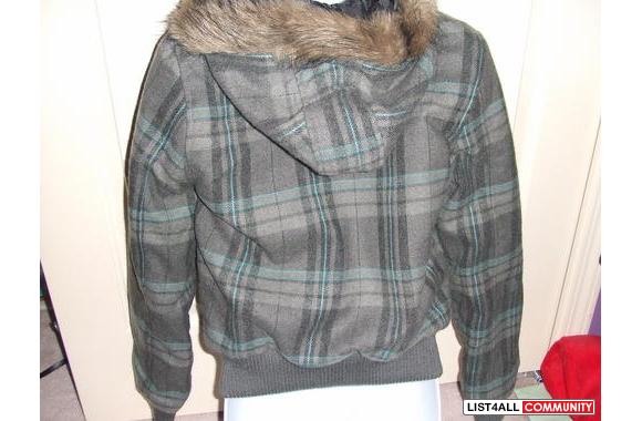 ..BLUE & GREY PLAID JACKET..brand new bought f
