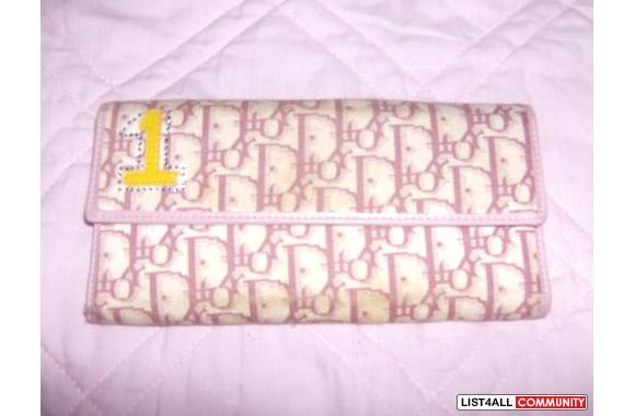 Pink and White Dior Wallet