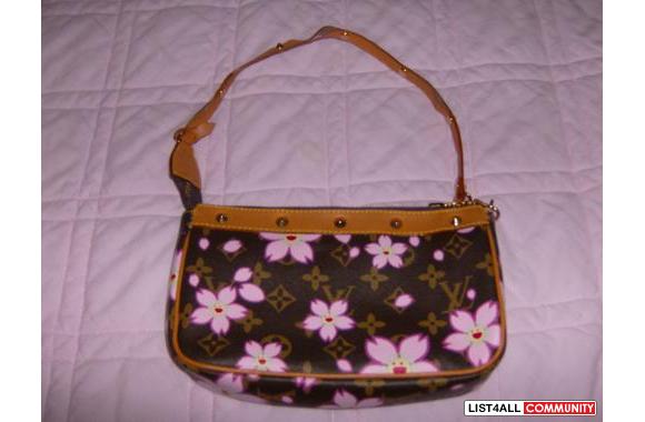 Brown with Pink Flowers Louis Vuitton Purse
