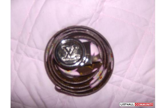 Brown with Pink Flowers Louis Vuitton BeltSize Sma