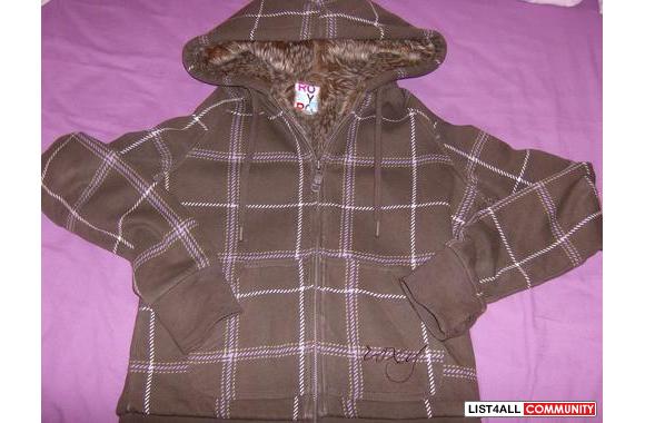 Brown with Fur Inside Roxy JacketSize Mediumbut fi