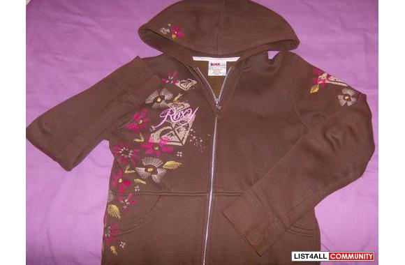 Brown Roxy Zip UpSize Smallbut will fit a M-L