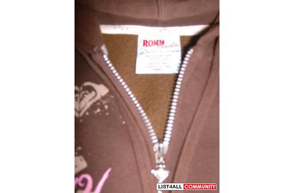 Brown Roxy Zip UpSize Smallbut will fit a M-L