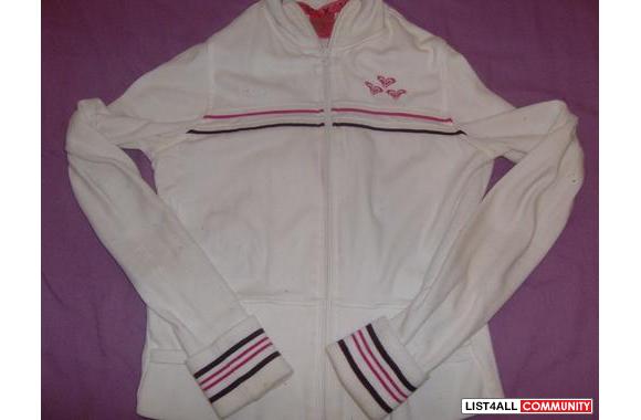 White Roxy Zip UpSize Smallbut will fit&nbsp;a M-L
