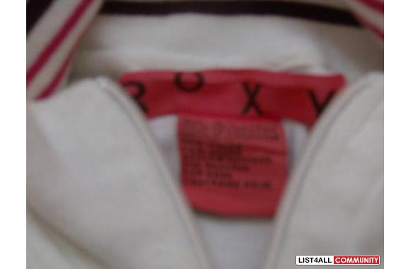 White Roxy Zip UpSize Smallbut will fit&nbsp;a M-L
