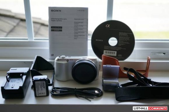 Sony NEX-C3 Camera (White) with Orange Case