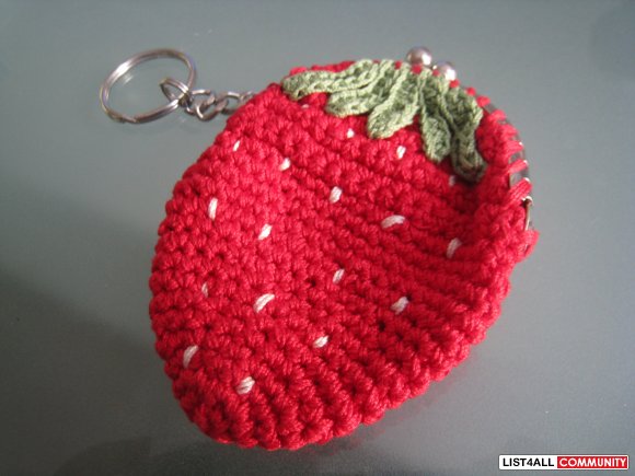 strawberry coin purse