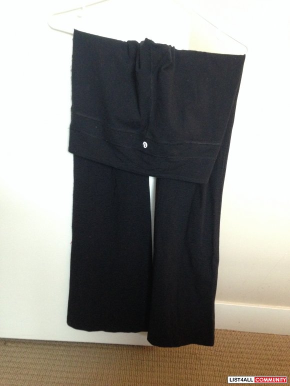 LULULEMON GROOVE PANTS ALL BLACK SIZE 6