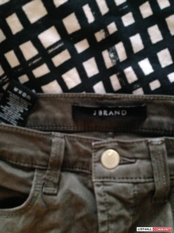 J BRAND JEANS DENIM AND ALSO ARMY GREEN PAIR BOTH SIZE 25