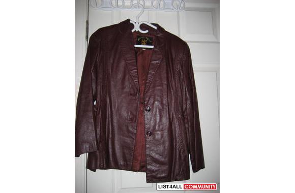 Burgundy Real Leather Jacket