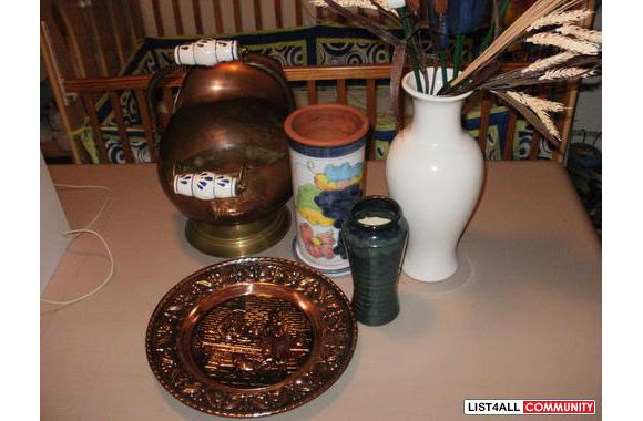 Vases and copper things