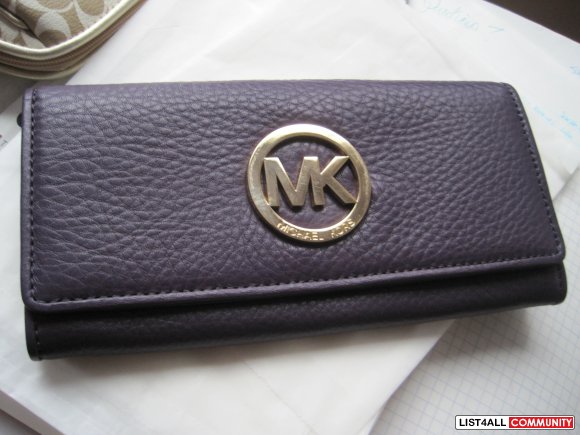 michael kors fulton wallet purple