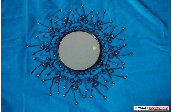 Mirroir circle with Ornamental wrought iron