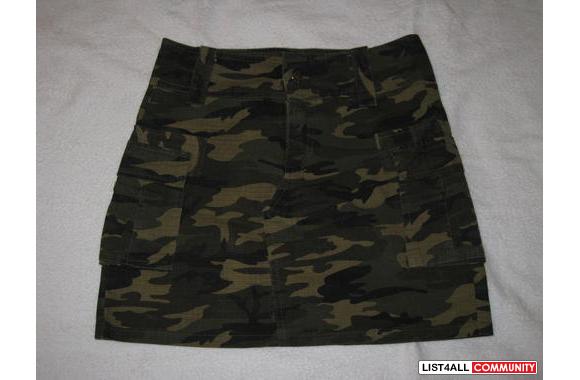 Army Patterned Mini Skirt (Brand New)