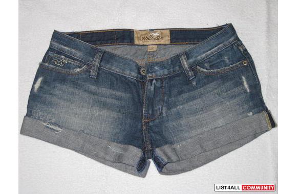 Hollister Blue Denim Hot Pants with wash (Brand New)