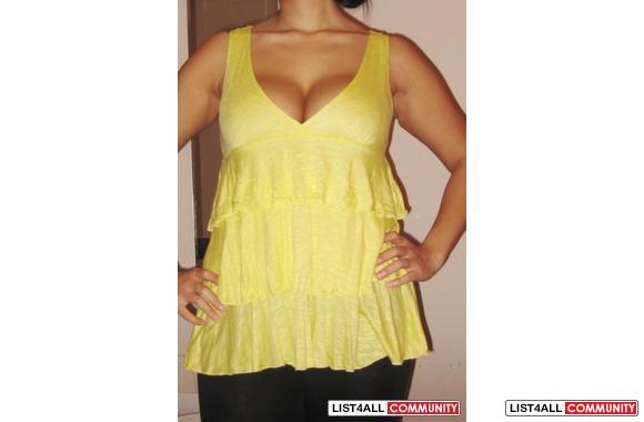 Forever 21 Ruffle Yellow Top