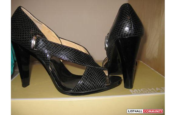MICHAEL KORS Black Snake Leather Shoe