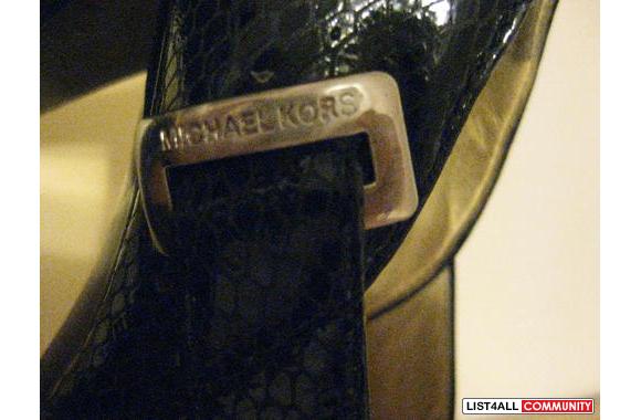MICHAEL KORS Black Snake Leather Shoe