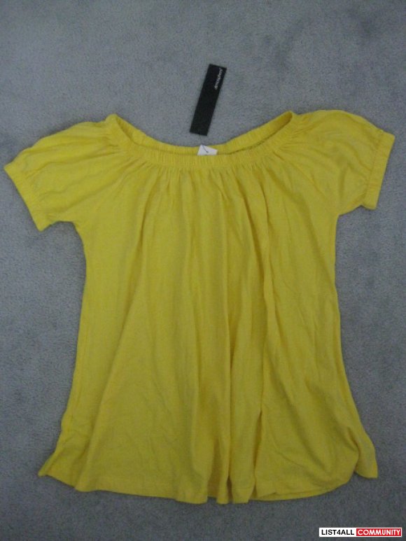 off shoulder top yellow