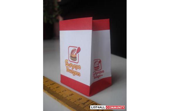 RE-MENT MINIATURE \'SURPISE BURGER\' TAKE-OUT BAG 