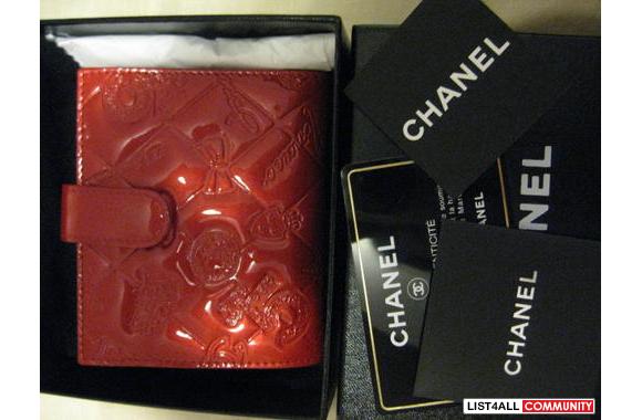 Authentic Chanel Patent Wallet (Dark Red)