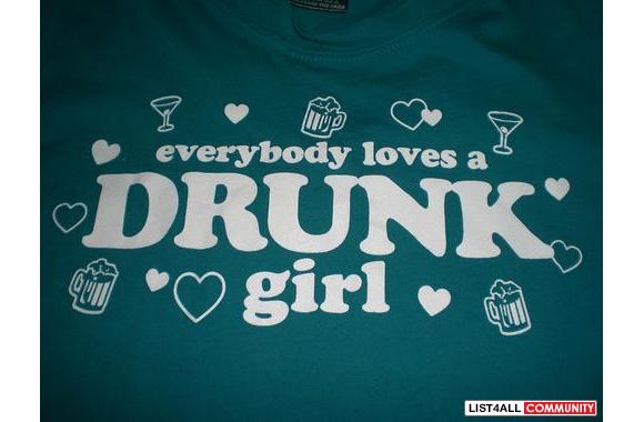Anchor Blue &quot;everyone loves a drunk girl&quot; T-shirt