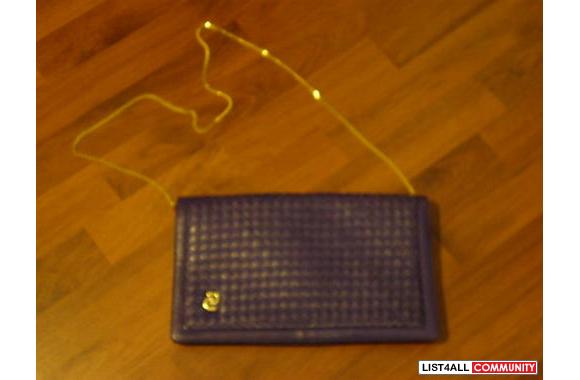 Vintage purple purse with gold chain strap