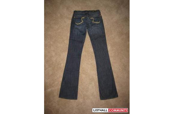 AUTHENTIC ROCK AND REPUBLIC GOLD ROTHSSIZE 25BRAND
